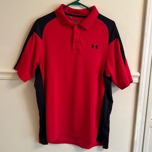 Under Armour red/black golf polo